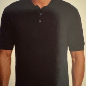 Weatherproof‎ Men XL Polo Shirt Short Sleeve Textured Black